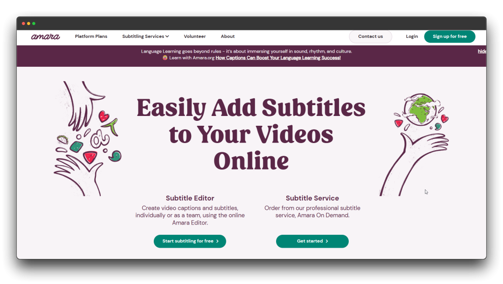 Best Closed Captioning Tools, Amara Closed Captioning Software